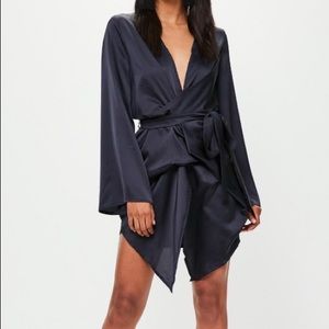 Navy Kimono Sleeve Shift Dress missguided size 6